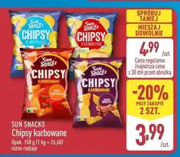 ALDI Chipsy karbowane o smaku zielonej cebulki Sun Snacks oferta