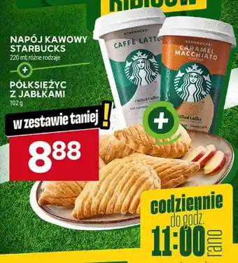 Zestaw napój kawowy Starbucks + półksiężyc z jabłkami