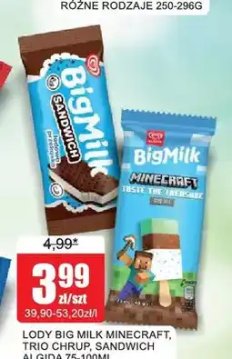 Bingo Lody Algida Big Milk Minecraft oferta