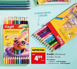 Biedronka Kredki ołówkowe Jumbo trójkątne Kayet 12-pak oferta