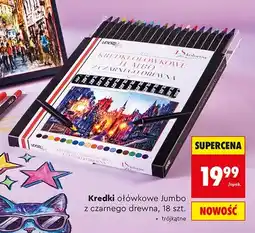 Biedronka Kredki ołówkowe Jumbo z czarnego drewna Loozz 18 szt oferta