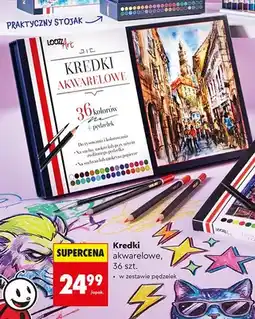 Biedronka Kredki akwarelowe Loozz 36 szt oferta