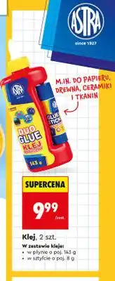 Biedronka Zestaw klejów Astra w płynie i w sztyfcie 2-pak oferta