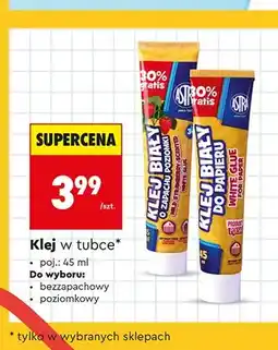 Biedronka Klej w tubce biały o zapachu poziomki Astra oferta
