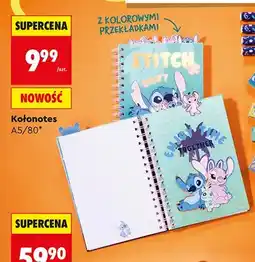 Biedronka Kołonotes A5 80 kartek St. Majewski Disney Stitch oferta