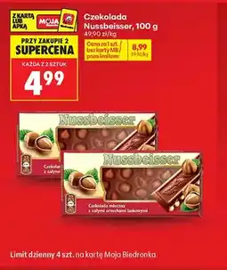 Biedronka Czekolada mleczna z całymi orzechami laskowymi Nussbeisser oferta