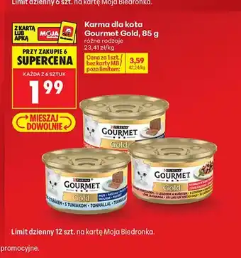 Biedronka Karma dla kota Gourmet Gold kawałki w sosie z łososiem i kurczakiem oferta