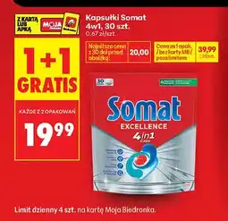 Biedronka Kapsułki do zmywarki Somat Excellence 4in1 oferta