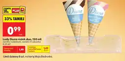 Biedronka Lody rożek duo Diuna wanilia-czekolada oferta