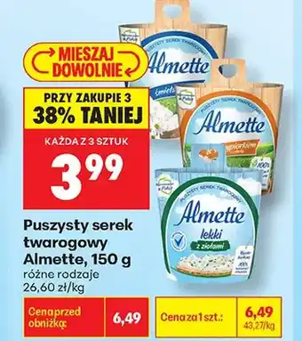 Biedronka Puszysty serek twarogowy Almette śmietankowy oferta