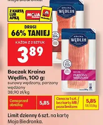Biedronka Boczek surowy wędzony Kraina Wędlin oferta