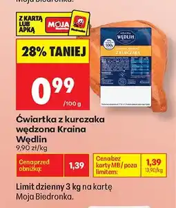Biedronka Ćwiartka z kurczaka wędzona Kraina Wędlin oferta