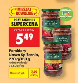 Biedronka Pomidory suszone w paskach z ziołami Nasza Spiżarnia oferta