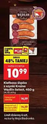 Biedronka Kiełbasa śląska z szynki Kraina Wędlin Select oferta