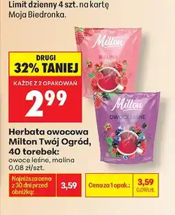 Biedronka Herbata owocowa Milton Twój Ogród Malina oferta