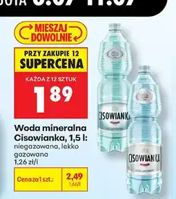Biedronka Woda mineralna Cisowianka lekko gazowana oferta
