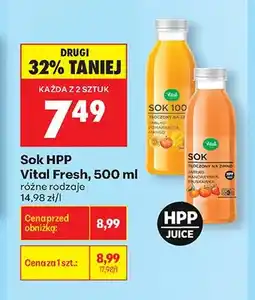 Biedronka Sok HPP Vital Fresh jabłko pomarańcza mango oferta