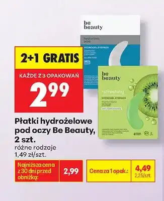 Biedronka Płatki hydrożelowe pod oczy Be Beauty Hyaluronic Acid oferta