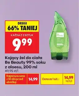 Biedronka Kojący żel do ciała z aloesu Be Beauty 99% soku z aloesu oferta