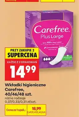 Biedronka Wkładki higieniczne Carefree oferta