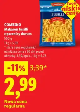 Lidl COMBINO Makaron fusilli z pszenicy durum oferta