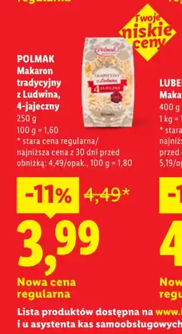 Lidl POLMAK Makaron tradycyjny z Ludwina oferta