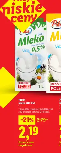 Lidl PILOS Mleko UHT 0,5% oferta