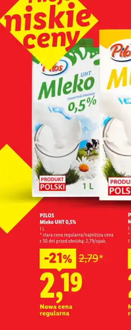 Lidl PILOS Mleko UHT 0,5% oferta