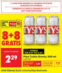 Biedronka Piwo Tyskie Gronie oferta