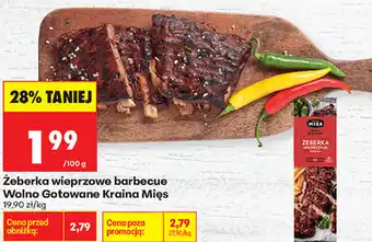 Biedronka Żeberka wieprzowe barbecue Wolno Gotowane Kraina Mięs oferta