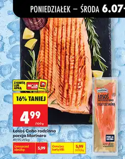 Biedronka Łosoś Coho rodzinna porcja Marinero, filet ze skórą oferta