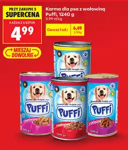 Biedronka Karma dla psa z wołowiną Puffi oferta