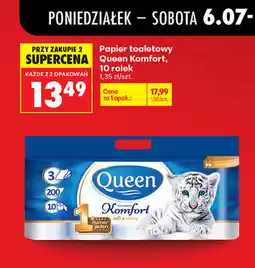 Biedronka Papier toaletowy Queen Komfort, 10 rolek oferta