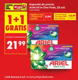 Biedronka Kapsułki do prania Ariel All in One Pods, 22 szt oferta