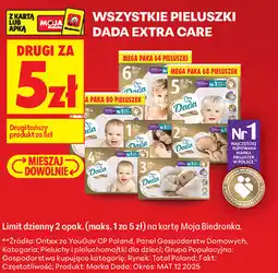Biedronka Pieluszki Dada Extra Care oferta