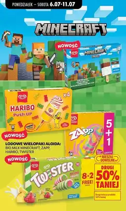 Biedronka Lodowe wielopaki Algida: Big Milk Minecraft, Zapp, Haribo, Twister oferta