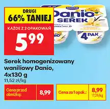 Biedronka Serek homogenizowany waniliowy Danio oferta