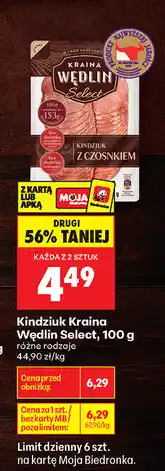 Biedronka Kindziuk Kraina Wędlin Select oferta