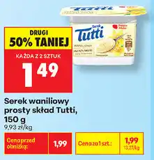 Biedronka Serek waniliowy prosty skład Tutti oferta