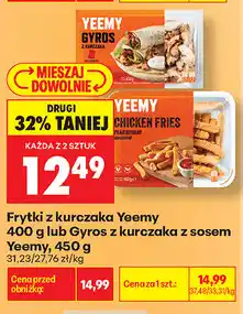 Biedronka Frytki z kurczaka Yeemy lub Gyros z kurczaka z sosem Yeemy oferta