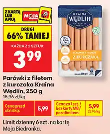 Biedronka Parówki z filetem z kurczaka Kraina Wędlin oferta