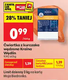 Biedronka Ćwiartka z kurczaka wędzona Kraina Wędlin oferta