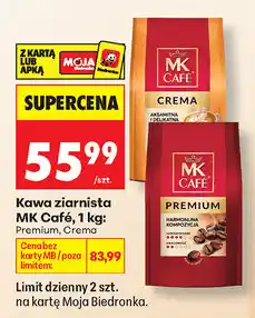 Biedronka Kawa ziarnista MK Café Premium, Crema oferta