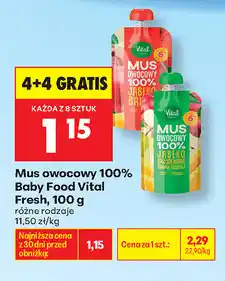 Biedronka Mus owocowy 100% Baby Food Vital Fresh oferta