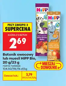 Biedronka Batonik owocowy lub muesli HiPP Bio oferta