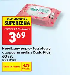 Biedronka Nawilżany papier toaletowy o zapachu maliny Dada Kids oferta