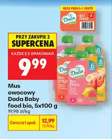 Biedronka Mus owocowy Dada Baby Food bio oferta