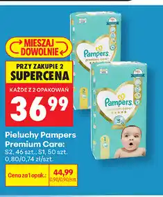 Biedronka Pieluchy Pampers Premium Care S1, S2 oferta