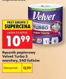 Biedronka Ręcznik papierowy Velvet Turbo 3 warstwy, 340 listków oferta