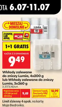 Biedronka Wkłady zalewane do zniczy Lumia, 4x200 g lub Wkłady zalewane do zniczy Lumia, 3x260 g oferta